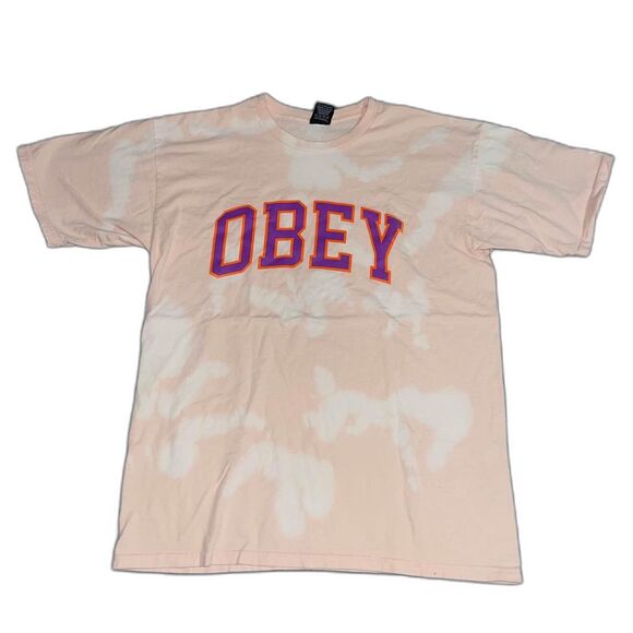 Obey Other - L - OBEY Peach White Tie Die S/S T Shirt